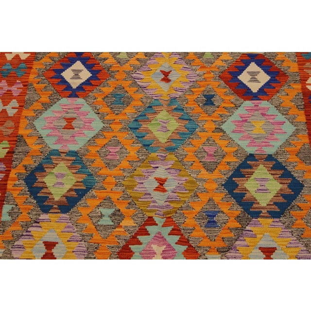 Caucasian Kilim Chocolate Ivory Wool Rug - 5'6" X 7'7" For Sale - Image 4 of 7