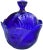 Mid 20th Century Mid 20th Century Blue Crystal-Cut Lidded Bowl For Sale - Image 5 of 5