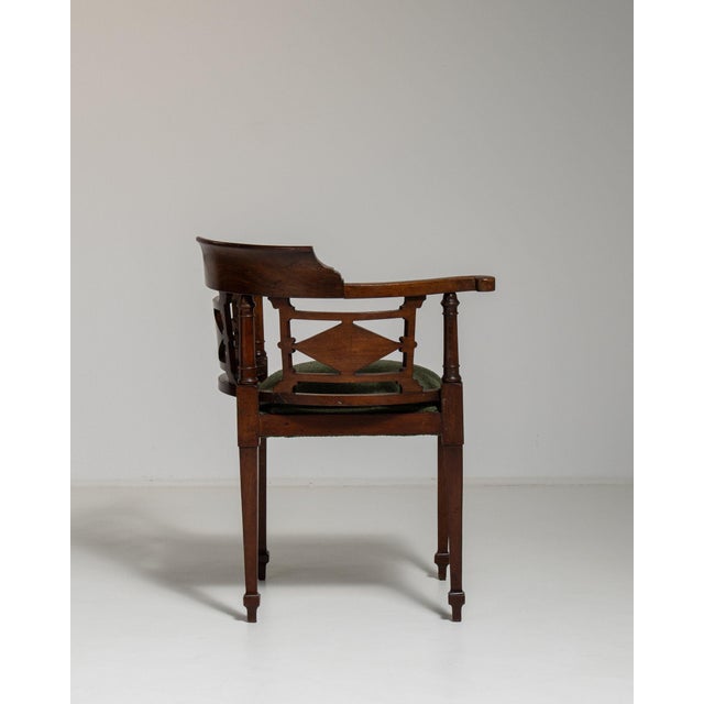 19th Century France Victorian Red Wood Armchair For Sale - Image 9 of 10