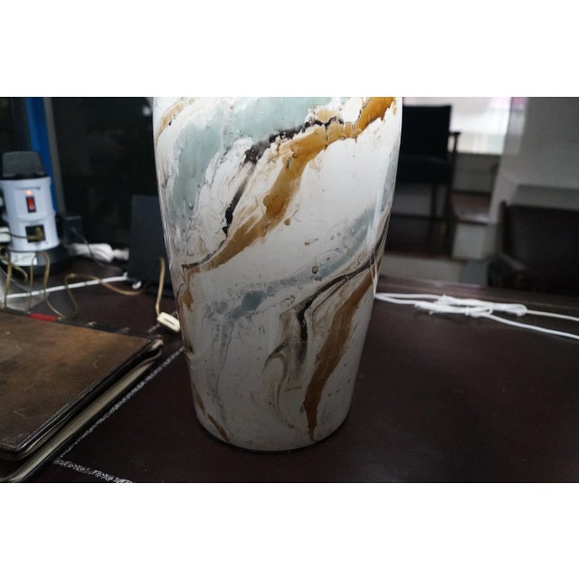 1970's Mid-Century Modern Glazed Ceramic Table Lamp For Sale - Image 12 of 13