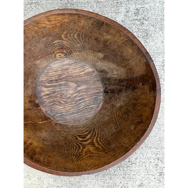 Vintage Monumental Rustic Carved Wood Bowl For Sale - Image 12 of 12