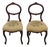 Victorian Late 1800s Carved Tapestry Small Accent Side Chairs a Pair 6379 For Sale