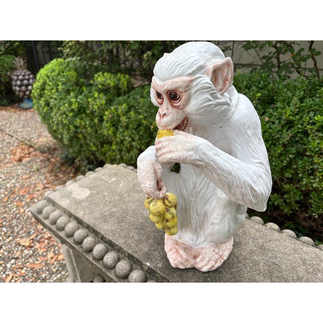 Ceramic 1960s Italian Glazed Terracotta Monkey Sculpture For Sale - Image 7 of 12