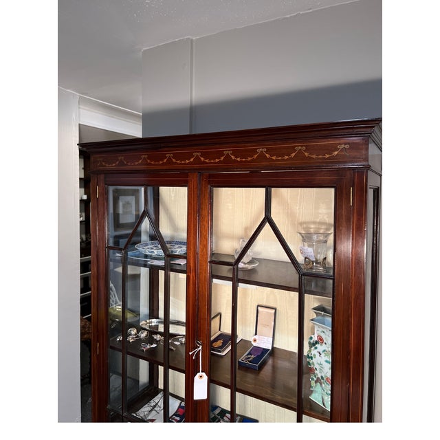 Wood Edwardian Mahogany Vitrine Cabinet For Sale - Image 7 of 12