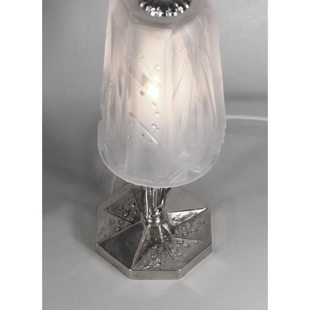Muller Freres & Cherrier Et Besnus Geometric French Art Deco 1930s Table Lamp - A Pair For Sale - Image 6 of 9