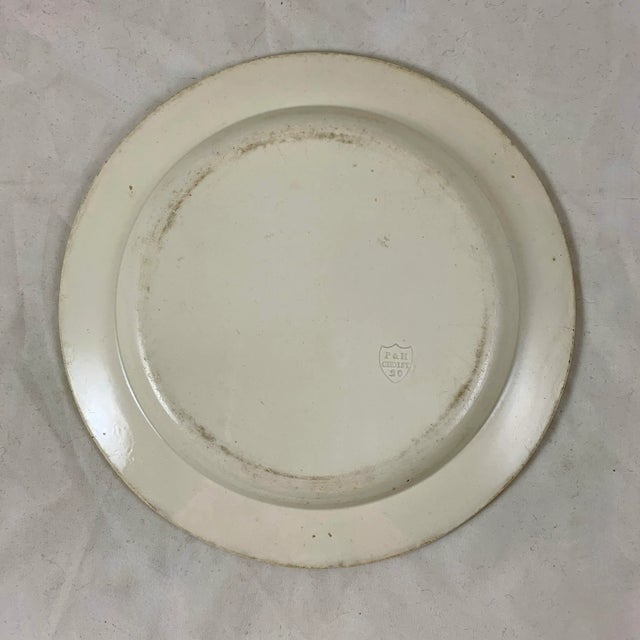 Ph Choisy French Creamware Neoclassical Temple à Paris Architecture Plate For Sale - Image 10 of 12