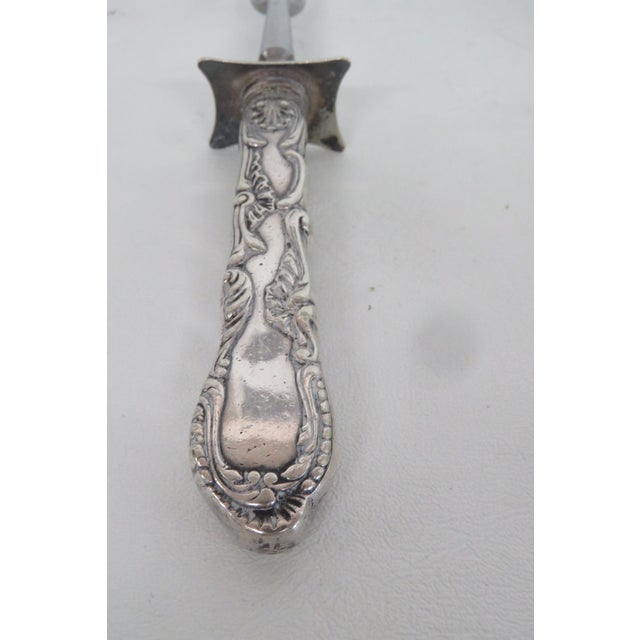 Early 20th Century Gorham Roast Fork and Sharpener Silver Plate 2 pcs For Sale In Miami - Image 6 of 12