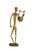 Brass Mid 20th Century Brutalist Cast Brass Etruscan Figure of Man With Basket For Sale - Image 8 of 11