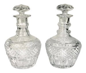 Georgian Cut Glass Decanters - Pair