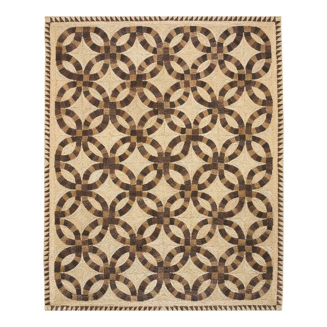 Abaca Natural Premium Fiber Rugs Brown Tan and Cream 6x9Ft. For Sale