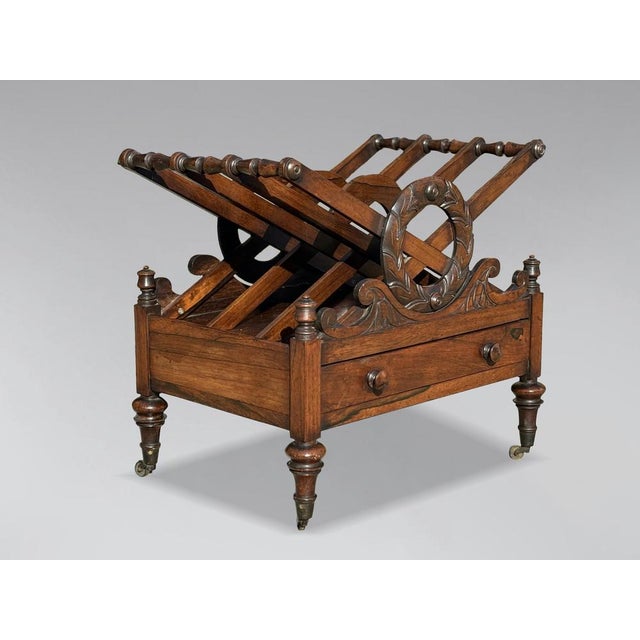 Wood 19th Century Regency Rosewood Canterbury, 1820s For Sale - Image 7 of 7