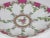 Lovely Handpainted oval dish with scalloped edge. Decorated with deep rose, green and gold accents.