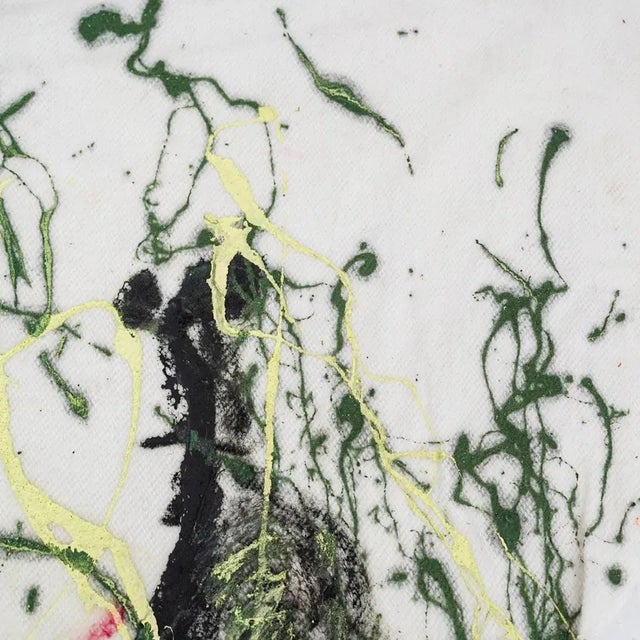 Purvis Young Signed Painting on Cloth For Sale - Image 6 of 7