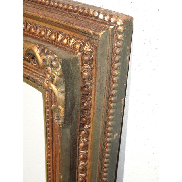 36 5/8" H Vintage French Country Gold Ornate Picture Frame W Green Inner Strip For Sale In Los Angeles - Image 6 of 14