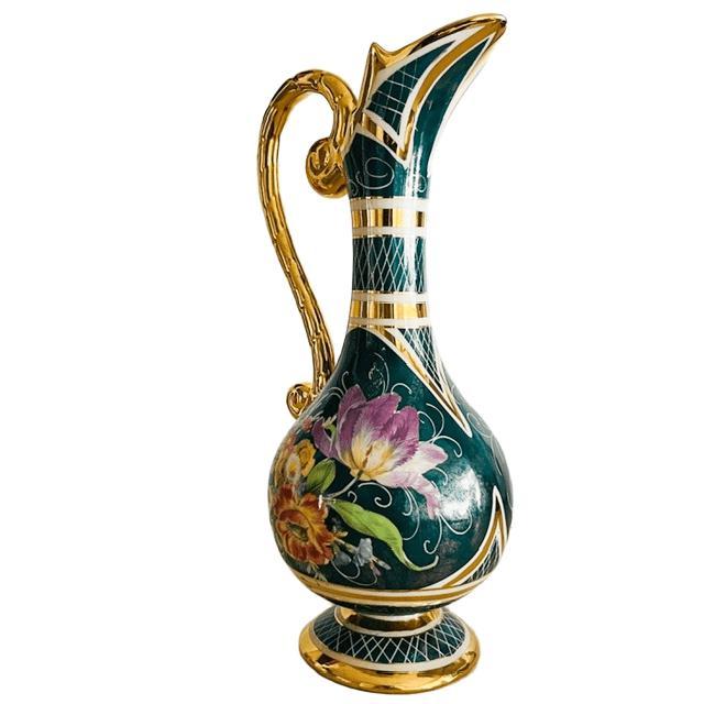 Vintage Baroque Floral Vase by H. Bequet 1950s For Sale - Image 6 of 10