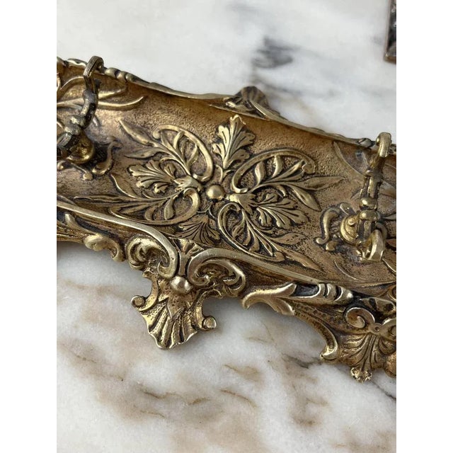 Brass desk set of the 1940s. Small signs of time and use.