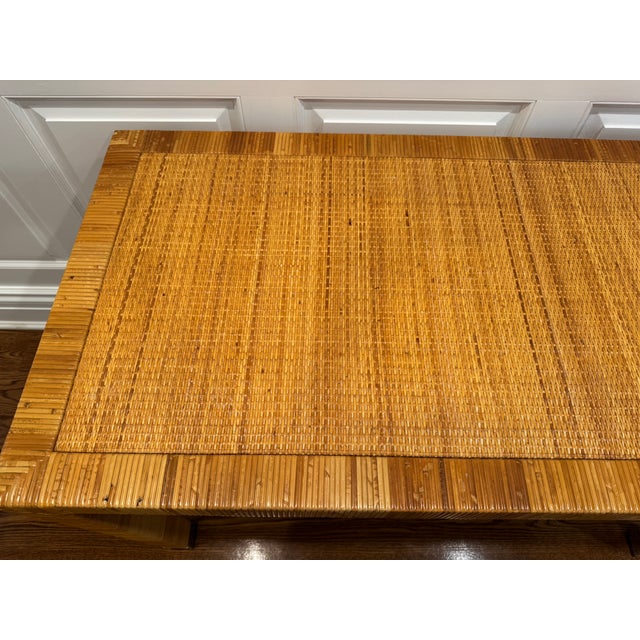 Bielecky Brothers Cane Rattan Console Desk For Sale - Image 9 of 16