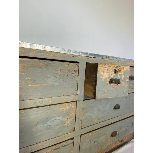 Wood Early 19th Century Painted Store Counter For Sale - Image 7 of 10