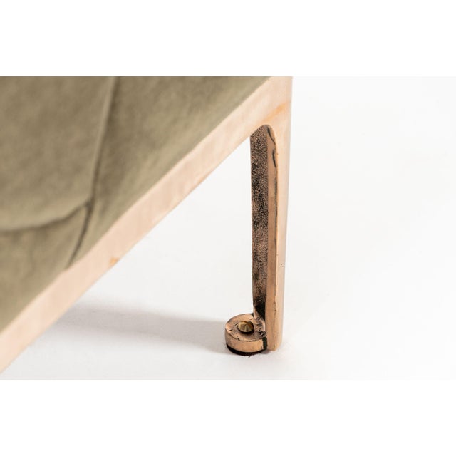 Restored 1940s Art Deco Sofa Mink Mohair, Matching Chair Available For Sale - Image 9 of 14