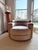 Circular Swivel Chair in Camel Toned Suede For Sale - Image 12 of 16