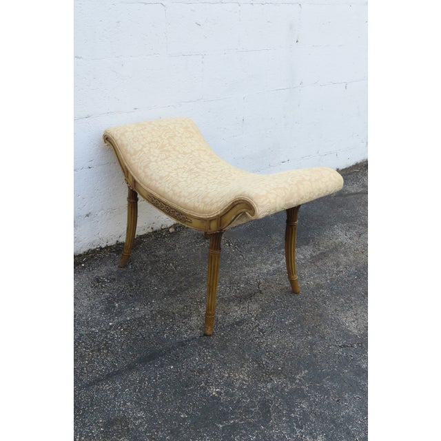 Brown French Shabby Chic Painted Vanity Bedroom Bench Stool 6253 For Sale - Image 8 of 14