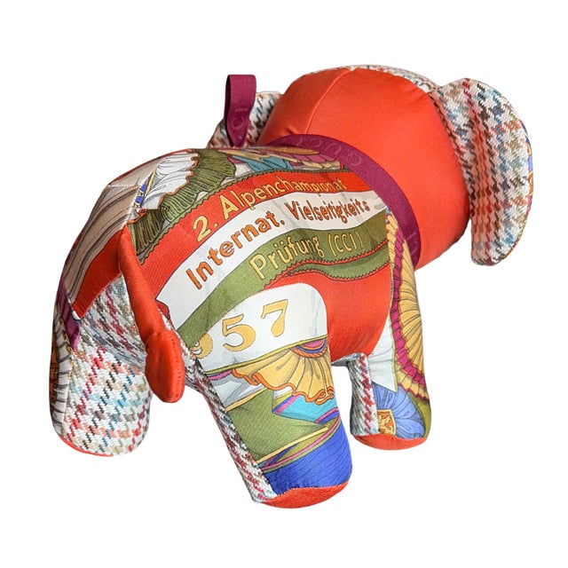 Italian Gucci Horse Ribbons Vintage Silk Scarf Lucky Elephant For Sale - Image 3 of 3
