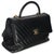 Contemporary Black Chevron Aged Calfskin Large Coco Top Handle Bag For Sale - Image 3 of 8