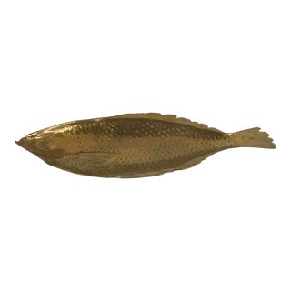Vintage Brass Fish Form Bowl For Sale