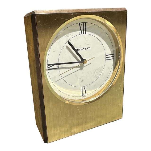 1970s Tiffany & Co. Gold-Tone Office Clock For Sale
