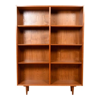 Danish Modern Teak Adjustable Shelf Bookcase With Legs For Sale