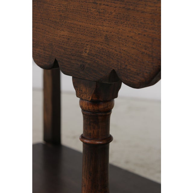 English Tudor Oak 2 Tier Console Table For Sale - Image 12 of 14