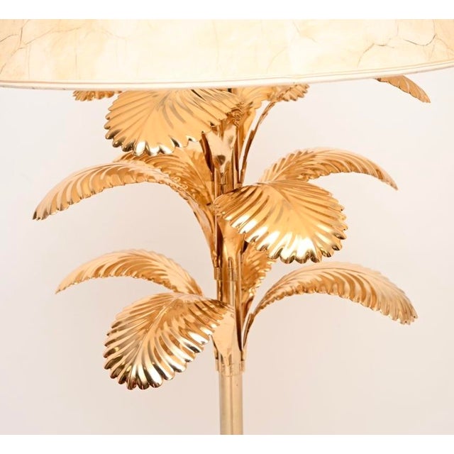 Vintage Italian Brass Palm Tree Floor Lamps, 1970, Set of 2 For Sale - Image 6 of 11