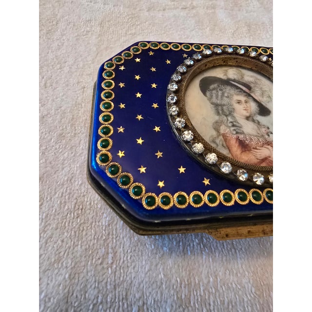 Late 19th Century Antique Faberge Style Jewelled Sapphire Jewelry Box For Sale - Image 5 of 10