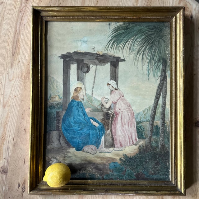 American Original Painting on Paper in Original Frame 1824 For Sale - Image 3 of 12