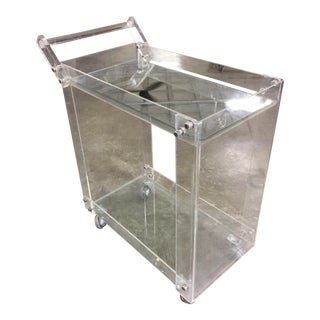 Mid Century Modern Lucite Bar Cart For Sale