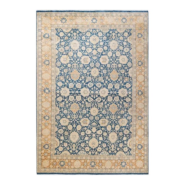 Mogul, One-of-a-Kind Hand-Knotted Area Rug in Blue, 5' 10" x 8' 10" For Sale