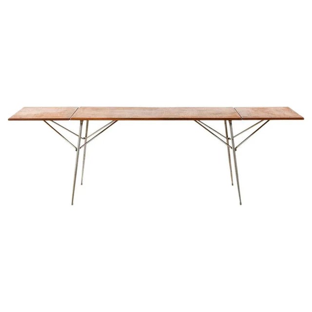 Dining Table or Desk in Teak and Steel attributed to Børge Mogensen, 1953 For Sale - Image 9 of 9