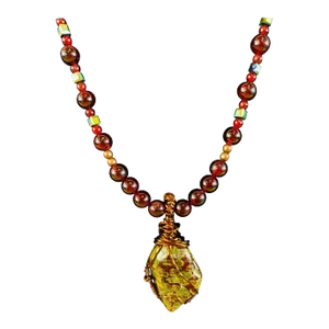 Bloodstone Pendant With Antiqued Copper Handmade Necklace