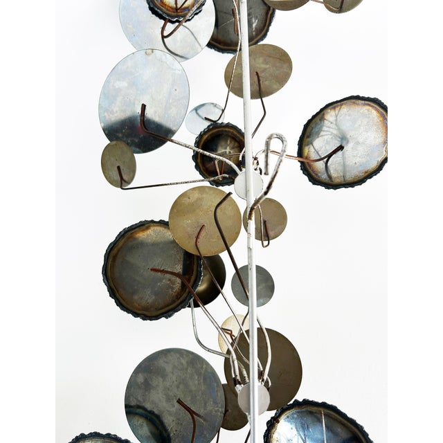 Metal Curtis Jeré Raindrops Mixed Metal Wall Sculpture, Signed, 1970s For Sale - Image 7 of 8