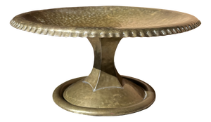Antique Art Deco Center Table in Wrought and Hammered Brass, Germany, 1920s