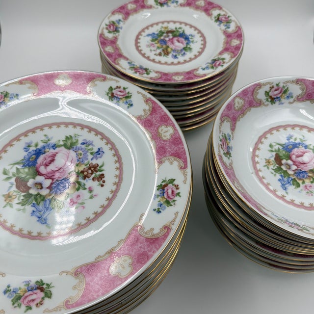 1990s 1990s Remington Red Sea Fine China Set With 12 Place Settings - 67 Piece For Sale - Image 5 of 12