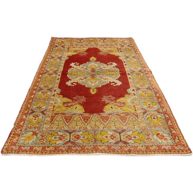 Jacobean Antique Turkish Oushak Rug - 03'03 X 06'00 For Sale - Image 3 of 9