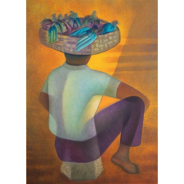 Louis TOFFOLI (1907-1999) Bird seller Original color lithograph Signed in pencil Numbered edition of 150 copies (here...