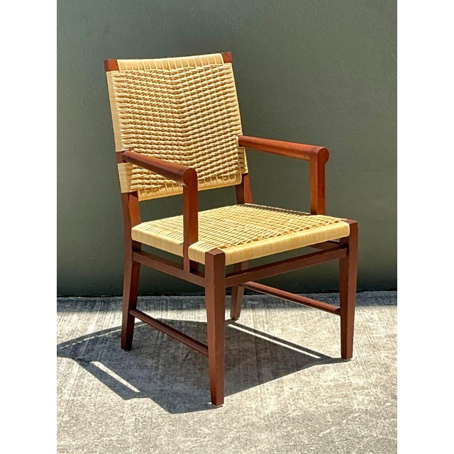 Late 20th Century Vintage Donghia Woven Rattan “Merbau” Arm Chair For Sale - Image 5 of 12