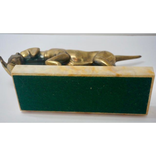 Vintage Mid-Century Brass Hunting Dog on Onyx Marble Base by New Diamond For Sale - Image 6 of 6