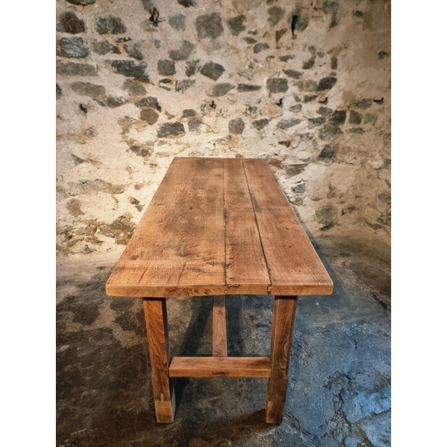 Wood Vintage French Oak Workbench or Kitchen Island, 1930s For Sale - Image 7 of 18