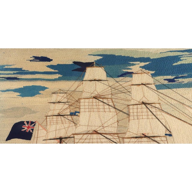 Victorian British Sailor's Woolwork of Royal Navy Ship HMS Hero For Sale - Image 3 of 8