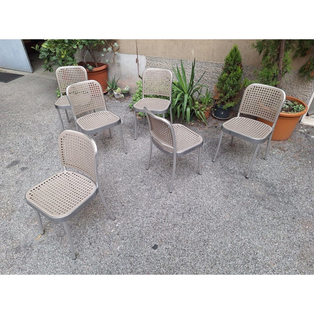 Vico Magistretti Vintage Stackable Silver Chairs by Vico Magistretti for De Padova, 1989, Set of 6 For Sale - Image 4 of 12