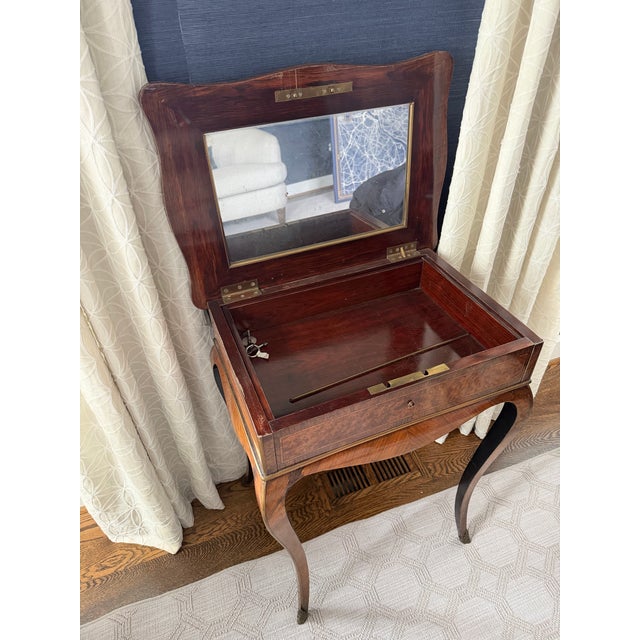 Paul Sormani Paul Sormani French Dressing Table Amboyna Veneer (Rare). Circa 1870 For Sale - Image 4 of 5