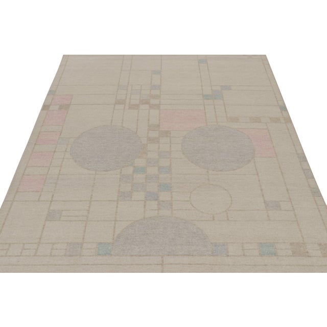 2010s Rug & Kilim’s Distressed Style Modern Rug in Polychromatic Geometric Patterns For Sale - Image 5 of 7